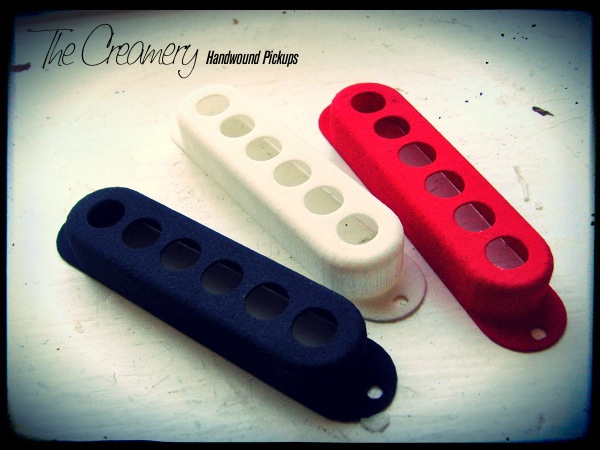 Creamery Custom Handwound Sonic 60 Tri-Sonic Design Pickups - Standard Strat Sized - Powder Coat Covers