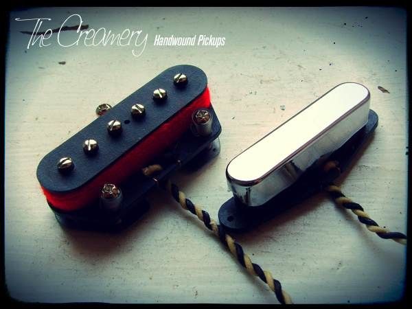 Creamery Custom Handwound Tele-90 and Extra Width Tele Neck Replacement Pickup Set